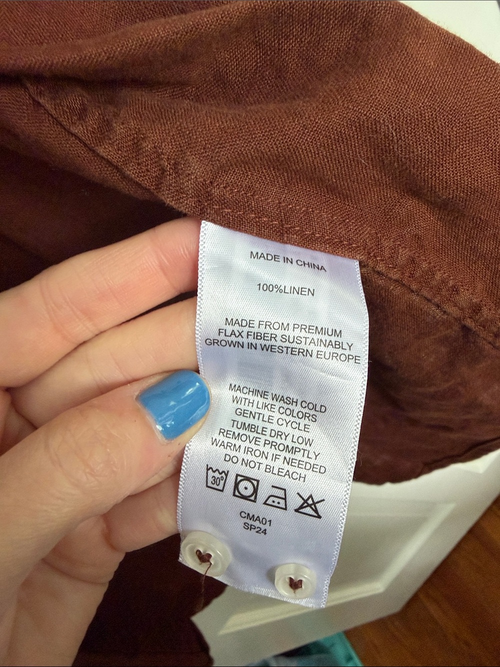 Quince M Brown 100% Linen Casual Button-Up Shirt - Picture 3 of 4